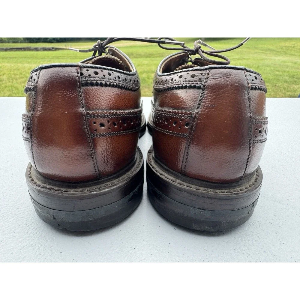 Vintage Florsheim Imperial 4075 Longwing Wingtip Oxford Brown Leather 8.5D USA